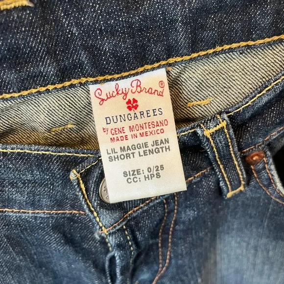Lucky Brand Dungarees by Gene Montesano Women’s Size 0/25 Lil Maggie jeans short - Picture 5 of 10